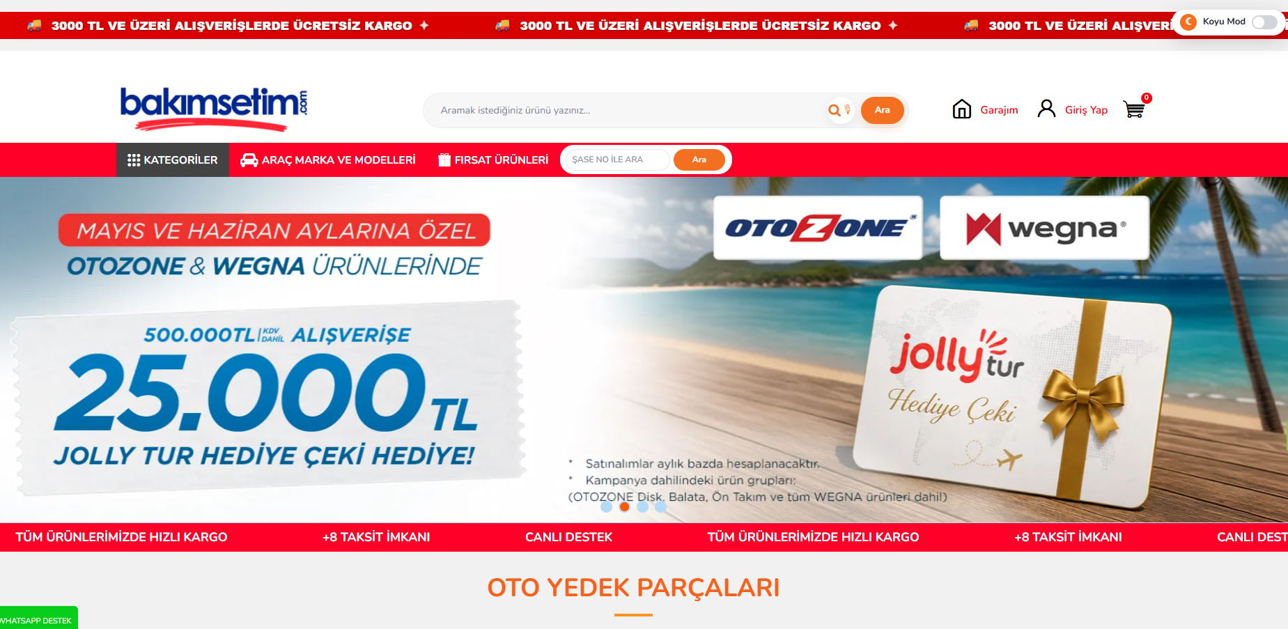 Oto Yedek Parça Satış Sitesi